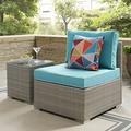 Modway Repose Outdoor Patio Armless Chair in Light Gray Turquoise