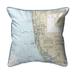 Betsy Drake SN11429NA Naples Bay FL Nautical Map Small Corded Indoor & Outdoor Pillow - 12 x 12 in.