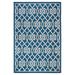 SAFAVIEH Courtyard Finian Distressed Geometric Indoor/Outdoor Area Rug Navy/Light Beige 5 3 x 7 7