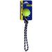 Petsport USA PS80350 2.5 in. Twisted Chews - Knotted Cotton Rope Tug with Tennis Ball