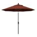 California Umbrella 9 Ft. Octagonal Aluminum Collar Tilt Patio Umbrella W/ Crank Lift & Fiberglass Ribs - Bronze Frame / Sunbrella Canvas Henna Canopy