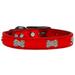 Mirage Pet Products Crystal & Leather Bone Dog Collar Red XS