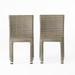 GDF Studio Haddan Outdoor Wicker Stacking Dining Chairs Set of 2 Chateau Gray