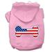 Mirage Pet Products Bone Shaped American Flag Screen Print Pet Hoodies Light Pink Size M