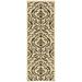 SAFAVIEH Courtyard Dara Damask Indoor/Outdoor Area Rug 2 7 x 5 Sand/Black