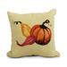 Simply Daisy 16 x 16 Gourd Pile Light yellow Fall Print Outdoor Decorative Throw Pillow