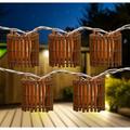 Northlight 10-Count Brown Tropical Bamboo Outdoor Patio String Light Set 7.25ft White Wire