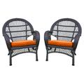 Jeco Santa Maria Wicker Patio Chairs with Optional Cushion - Set of 2