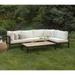 Walker Edison 4 - Piece Aluminum Outdoor Patio Conversation Set with Cushions Natural