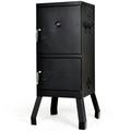 Costway Vertical Charcoal Smoker BBQ Barbecue Grill w/ Temperature Gauge Outdoor Black