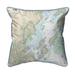 Betsy Drake Portland Harbor & Vacinity - ME Nautical Map - Light Blue Cord Extra Large Zippered Indoor & Outdoor Pillow - 22 x 22 in.