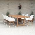 Amazonia Girona Solid Wood 7 Pieces Extendable Rectangular Patio Dining Set