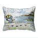 Betsy Drake SN445 11 x 14 in. Boat & Sandpipers Small Indoor & Outdoor Pillow