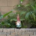 Alpine Corporation 15 Garden Gnome Holding Birdhouse Outdoor Statue Red
