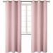 2-panels K68 light pink color 100 % blackout thermal light blocking drapes for sliding patio window curtain top grommets noise reducing 37 wide X 84 length each panel