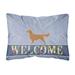 Carolines Treasures BB5508PW1216 Golden Retriever Welcome Canvas Fabric Decorative Pillow 12H x16W multicolor