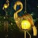 Flamingo Solar Wind Chimes for Outside Courtyard Decoration with LED Hanging Light Garden Decor Memorial Gift for Mom Outdoor Wind Chimes (Flamingo)