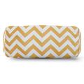 Majestic Home Goods Indoor Outdoor Yellow Chevron Round Bolster Decorative Throw Pillow 18.5 in L x 8 in W x 8 in H