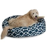 Majestic Pet Sherpa Athens Bagel Pet Bed for Dogs Calming Dog Bed Washable Extra Large Navy Blue