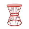 Noble House Lassen Outdoor Metal 16 Inch Side Table in Matte Red