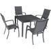 Hanover Naples 5-Piece Outdoor Dining Set with 4 Padded Sling Chairs and a 38 Square Dining Table