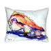 Betsy Drake HJ450 Morpho & Flowers Large Indoor & Outdoor Pillow - 16 x 20 in.