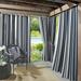 Sun Zero Valencia Cabana Stripe Indoor/Outdoor UV Protectant Room Darkening Grommet Curtain Panel 54 x95 Indigo