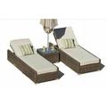 78 X 29 X 28 Brown 3Piece Outdoor Armless Chaise Lounge Set with Cushions