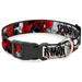 Marvel Comics Pet Collar Dog Collar Plastic Buckle Spider Man Action Poses Comic Scenes White Black Red 15 to 24 Inches 1.0 Inch Wide