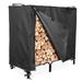 North East Harbor Outdoor Firewood Log Rack Cover - 48 L x 24 W x 42 H - UV Protected and Weather Resistant Storage Cover - Black