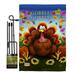 Breeze Decor BD-TG-GS-113051-IP-BO-D-US14-AL 13 x 18.5 in. Gobble Fall Thanksgiving Vertical Double Sided Mini Garden Flag Set with Banner Pole