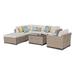 Bowery Hill 7-Piece Modern Wicker/Fabric Outdoor Sofa Set in Beige