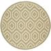 Safavieh Courtyard Amelia Geometric Indoor/Outdoor Area Rug 7 10 x 7 10 Round Green/Beige