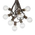 Novelty Lights 25 Foot G40 Outdoor Globe Patio String Lights - Set of 25 G40 Clear Bulbs Brown