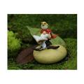 top-collection top collection miniature fairy garden and terrarium gnome reading book with owl statue