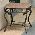 Pemberly Row Patio Side Table in Antique Brown