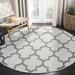 SAFAVIEH Bermuda Abraham Geometric Quatrefoil Indoor/Outdoor Area Rug Ivory/Grey 6 7 x 6 7 Round