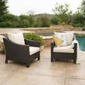 Cortez Outdoor Wicker Club Chair with Water Resistant Cushions (Set of 2)