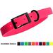 DogLine - Biothane Waterproof Dog Collar Strong Coated Nylon Webbing with Black Hardware Odor-Proof for Easy Care Clean High Performance Fits Small Medium Large Dogs(Neon Pink: L: 22 - 25 |W 1 )