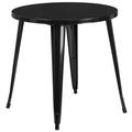 Flash Furniture Commercial Grade 30 Round Black Metal Indoor-Outdoor Table