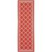 SAFAVIEH Courtyard Alina Geometric Indoor/Outdoor Runner Rug 2 3 x 22 Red/Bone