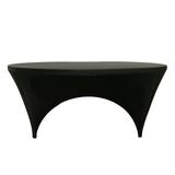 Your Chair Covers - Stretch Spandex 6 ft Round Sides Open Table Cover Black for Wedding Party Birthday Patio etc.