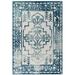 Reflect Nyssa Distressed Geometric Southwestern Aztec 5x8 Indoor or Outdoor Area Rug Ivory and Blue