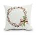 Simply Daisy 20 x 20 Sprig of Green Off White Holiday Print Decorative Outdoor Throw Pillow