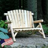 Lakeland Mills 4 ft. White Cedar Log Loveseat Bench