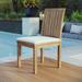Modway Marina Outdoor Patio Teak Dining Side Chair in Natural White