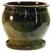 Lees Pottery DB10021-08I 8 in. Green Solid Studio Glazed Planter - pack of 2