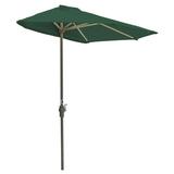 Blue Star Group Off-The-Wall Brella Olefin Half Umbrella 9 -Width Green Canopy