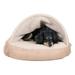 FurHaven Pet Products Faux Sheepskin Cooling Gel Top Snuggery Burrow Pet Bed for Dogs & Cats - Cream 26 Base