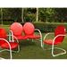 Crosley Griffith 3 Piece Metal Patio Sofa Set in Red